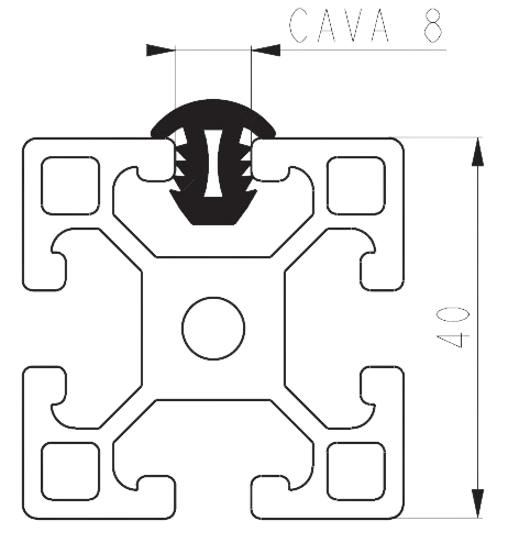 COPRICAVA BATTUTA NERO SR30/40 CV8 - 1